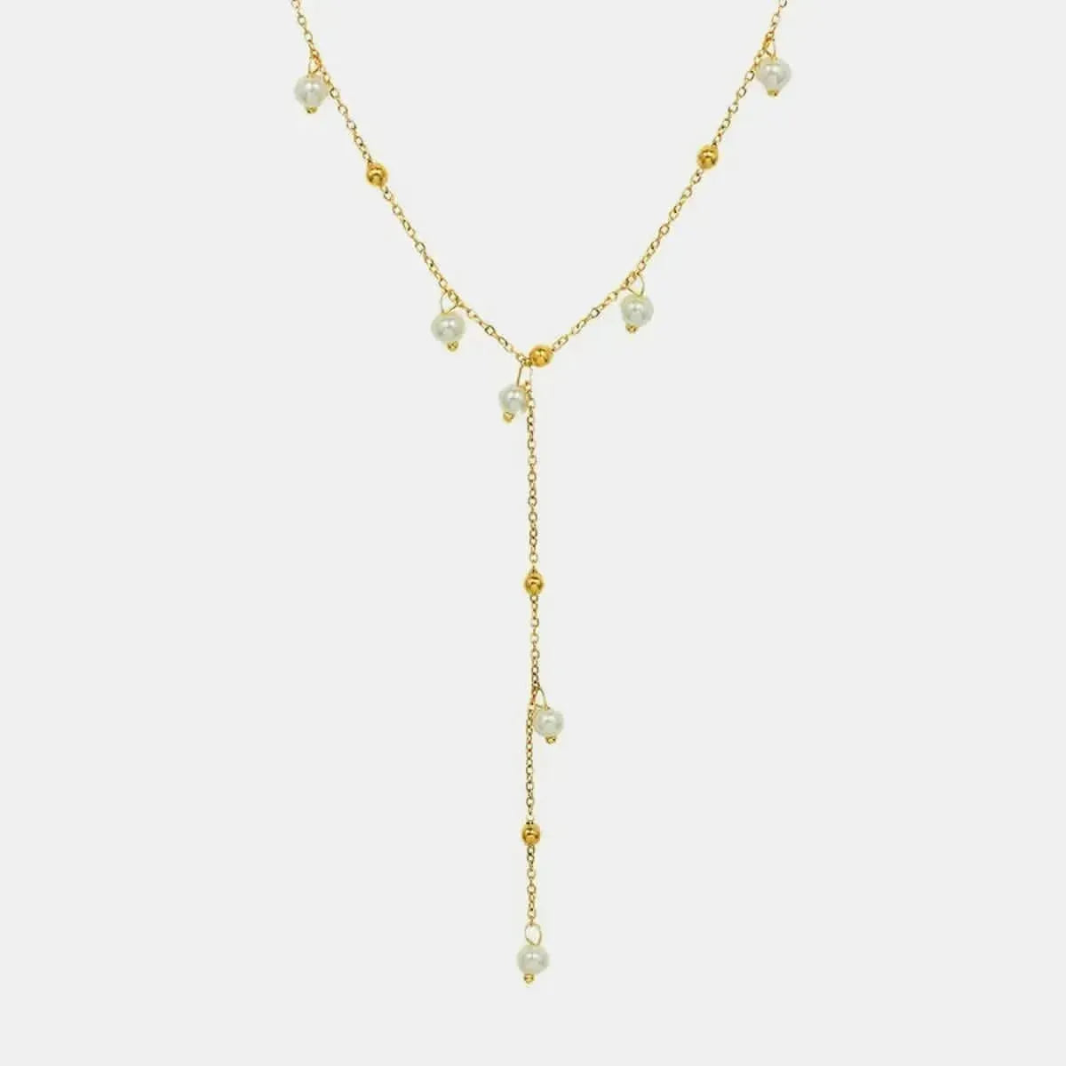 18K Gold-Plated Pearl Drop Necklace - Bad Moms Club