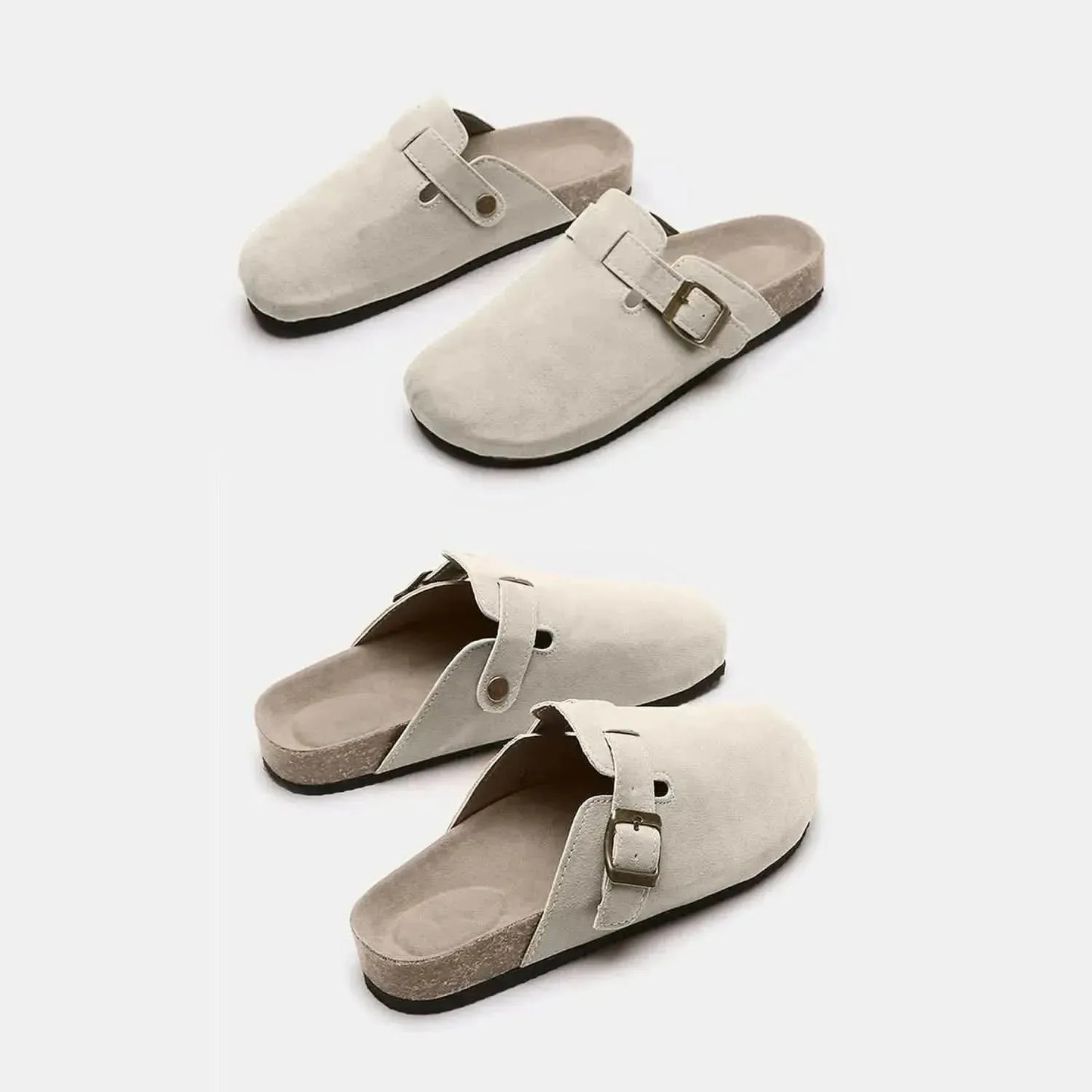 Suede Closed Toe Buckle Slide - Bad Moms Club