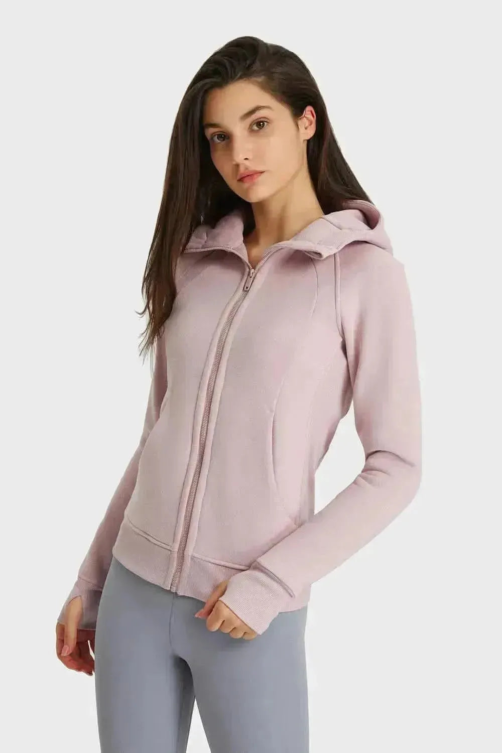 Zip Up Seam Detail Hooded Sports Jacket - Bad Moms Club