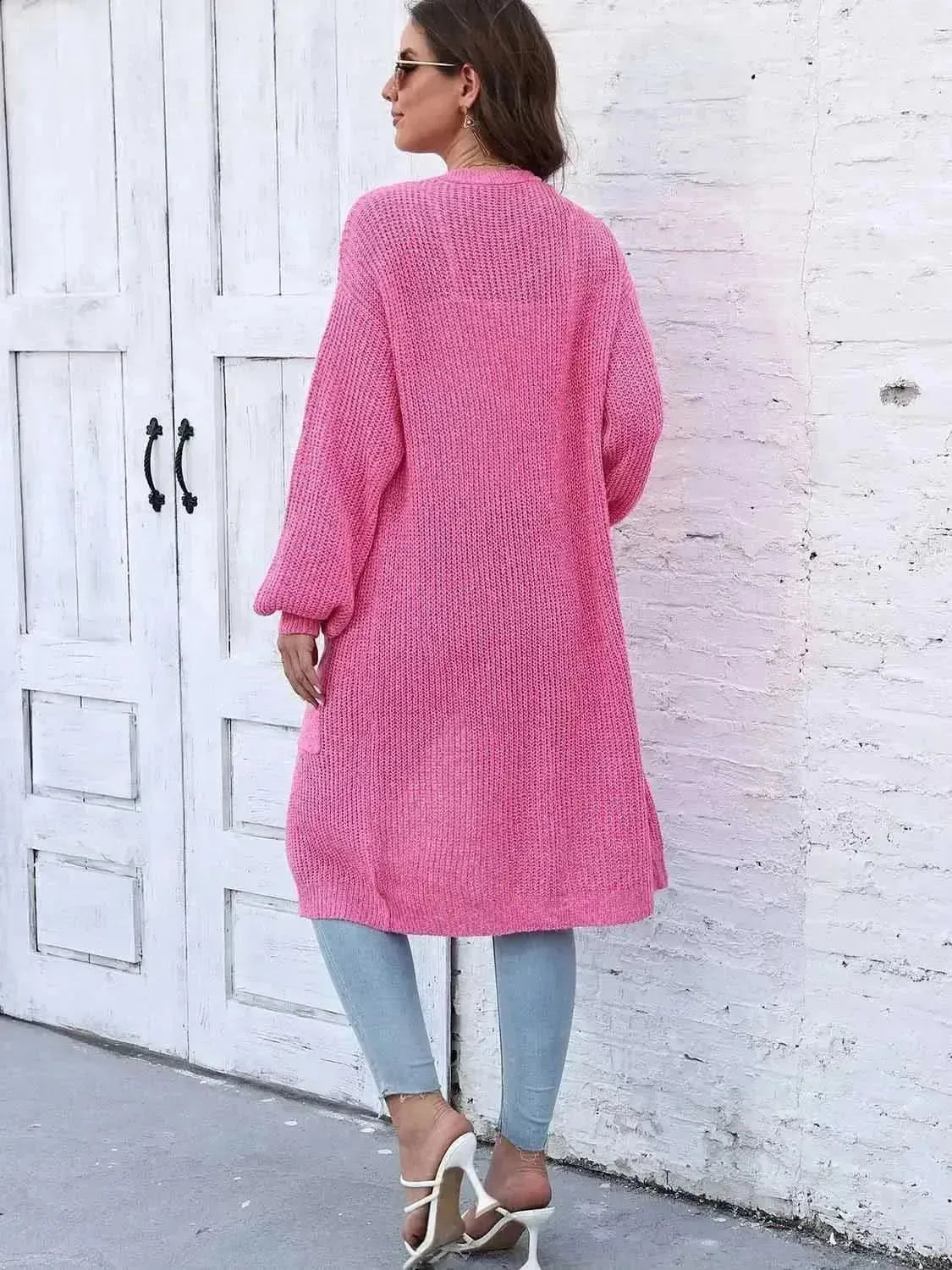 Open Front Longline Cardigan with Pockets - Bad Moms Club