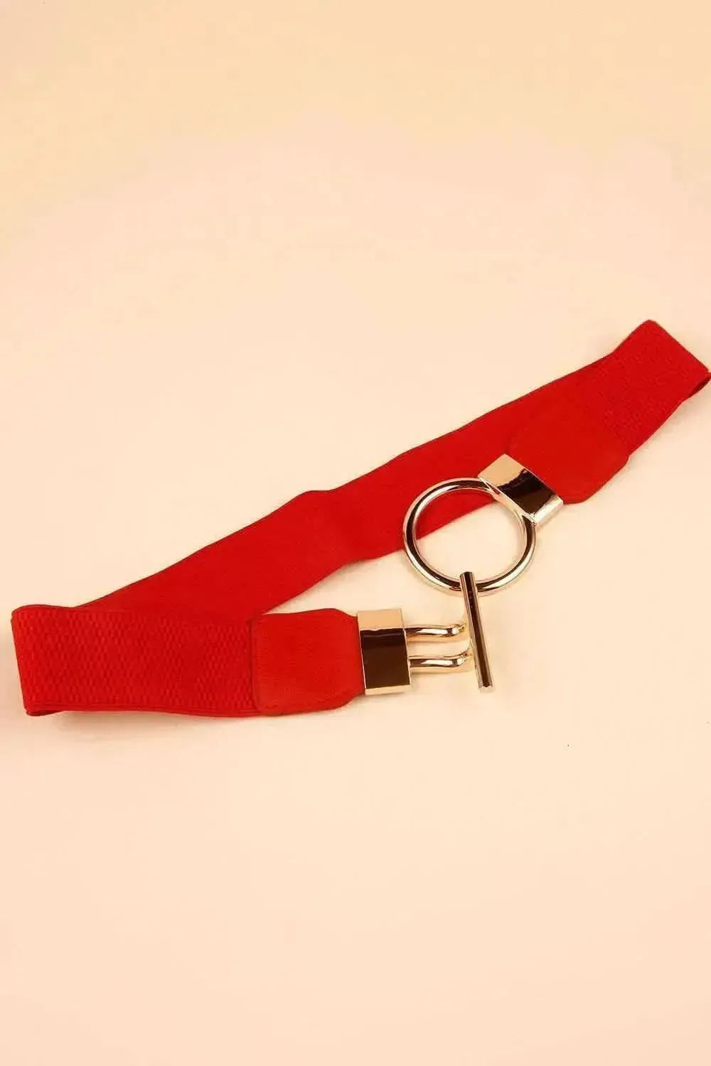 Circle Shape Buckle Zinc Alloy Buckle PU Leather Belt - Bad Moms Club