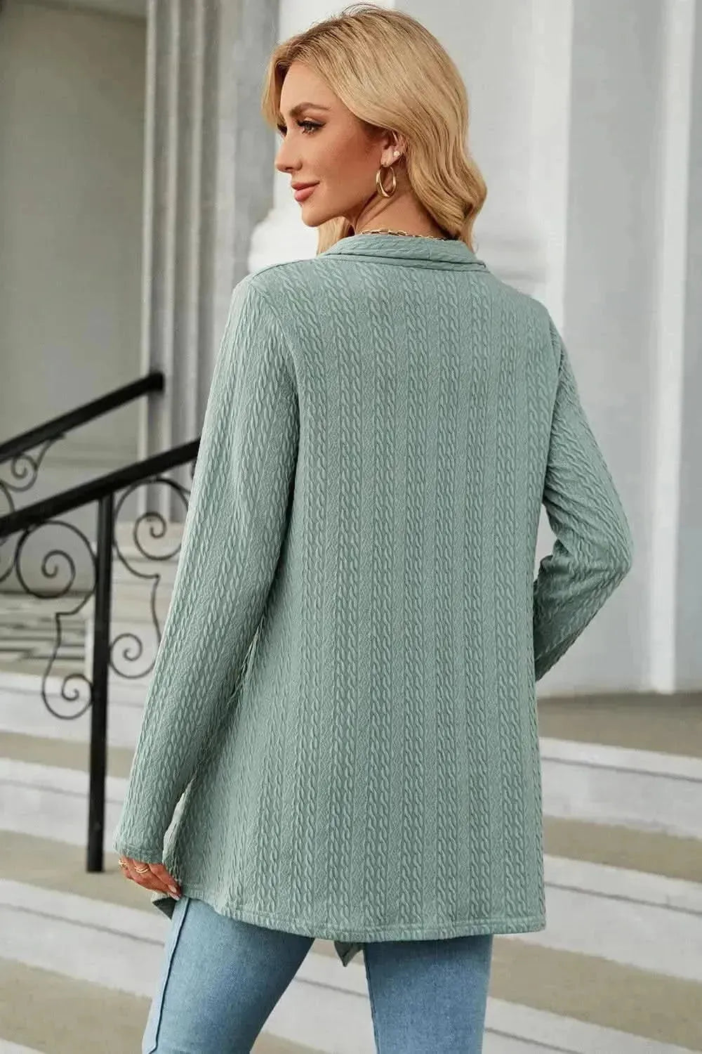 Open Front Long Sleeve Cardigan - Bad Moms Club
