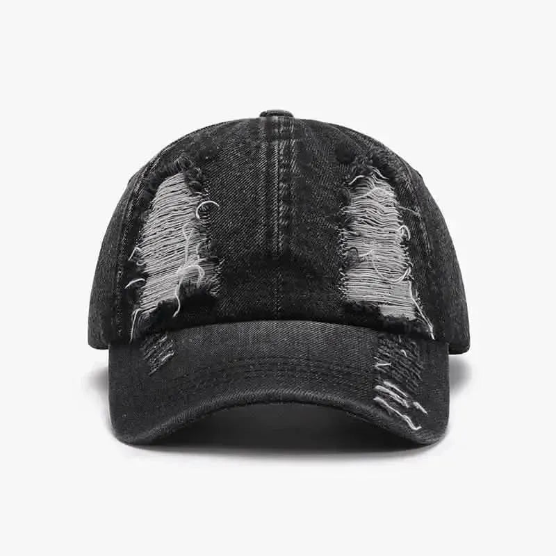 Distressed Cotton Baseball Cap - Bad Moms Club