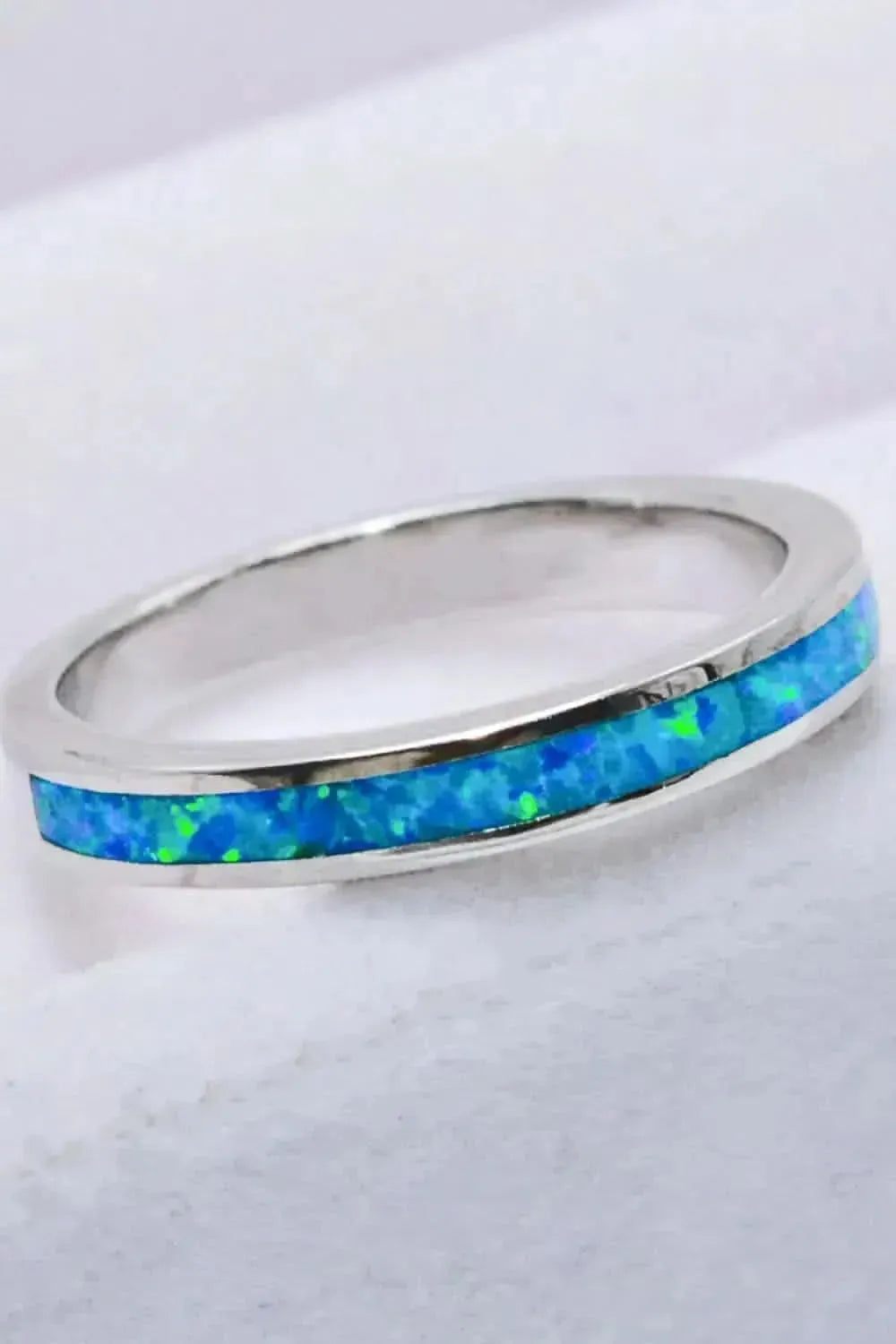 925 Sterling Silver Opal Ring in Sky Blue - Bad Moms Club