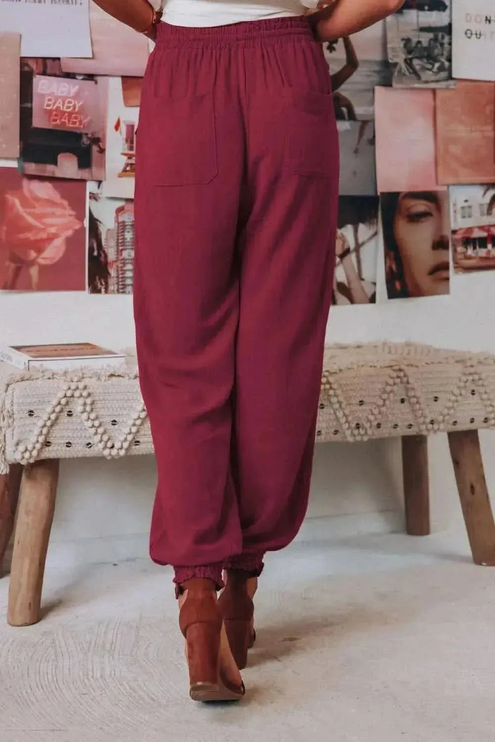 Tied Long Joggers with Pockets - Bad Moms Club