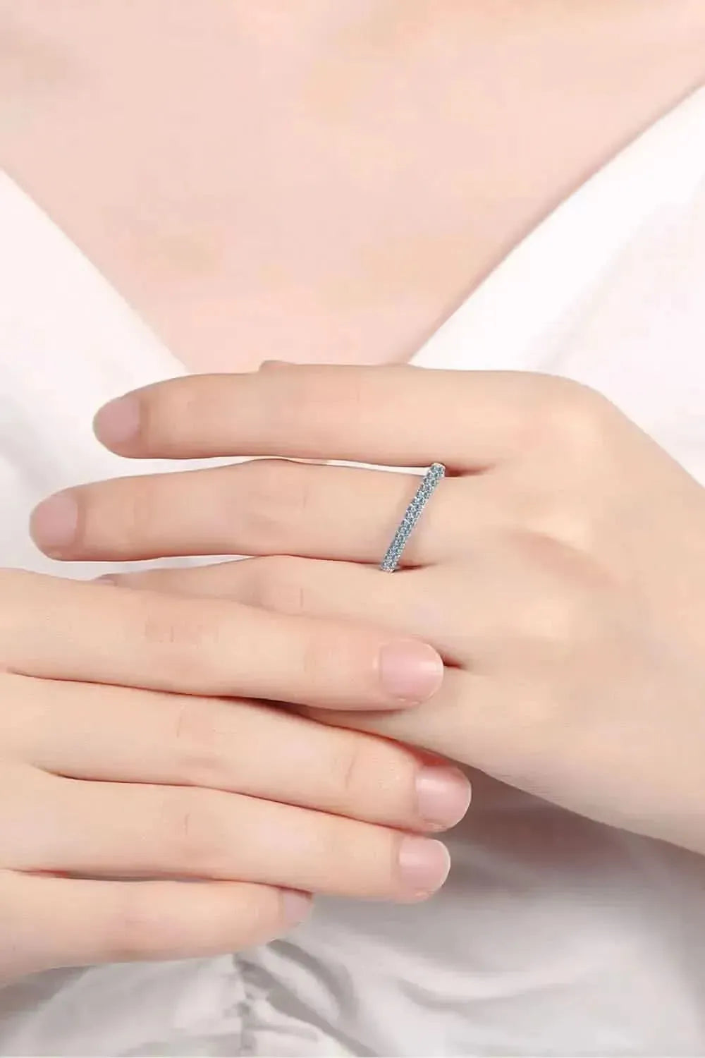 Moissanite 925 Sterling Silver Half-Eternity Ring - Bad Moms Club