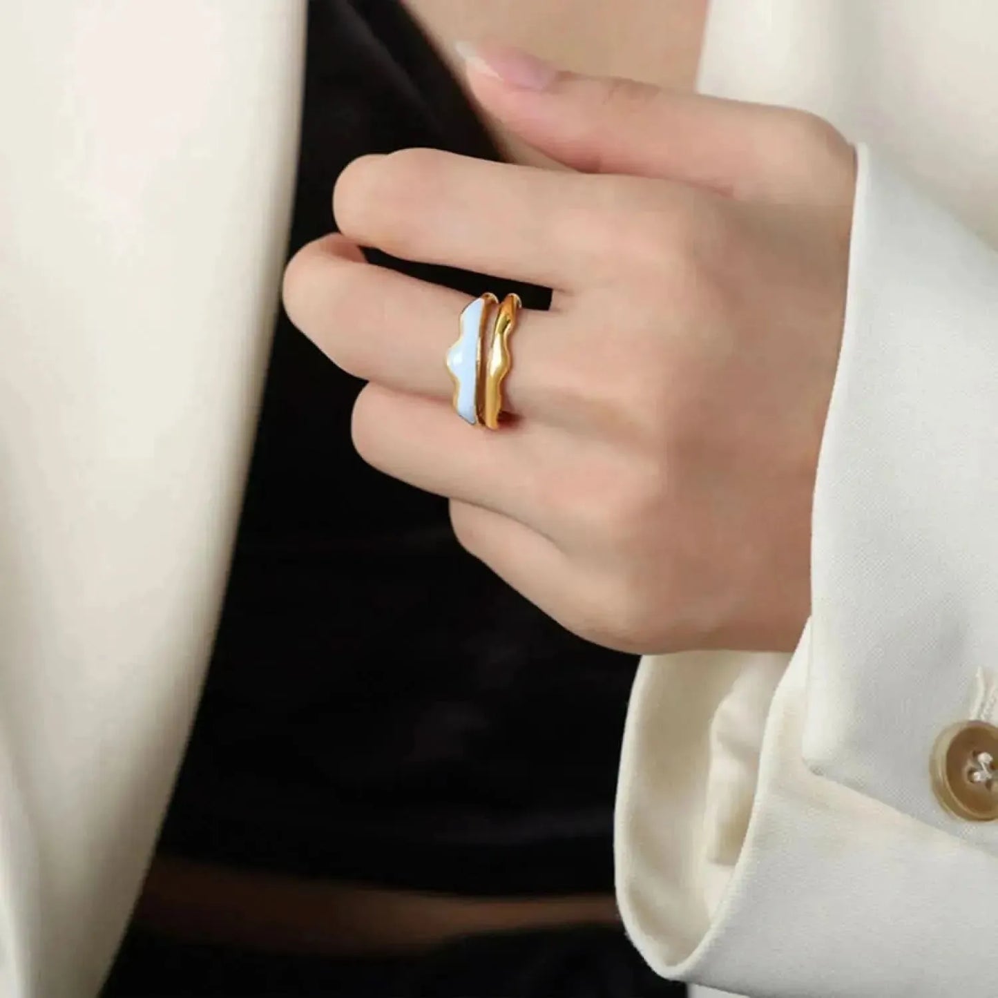 18K Gold-Plated Open Ring - Bad Moms Club