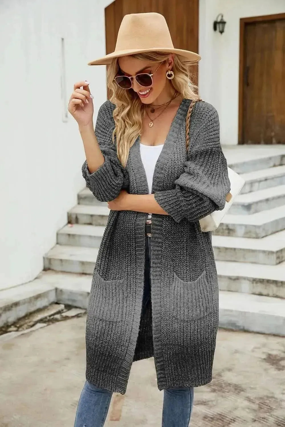 Gradient Open Front Cardigan - Bad Moms Club