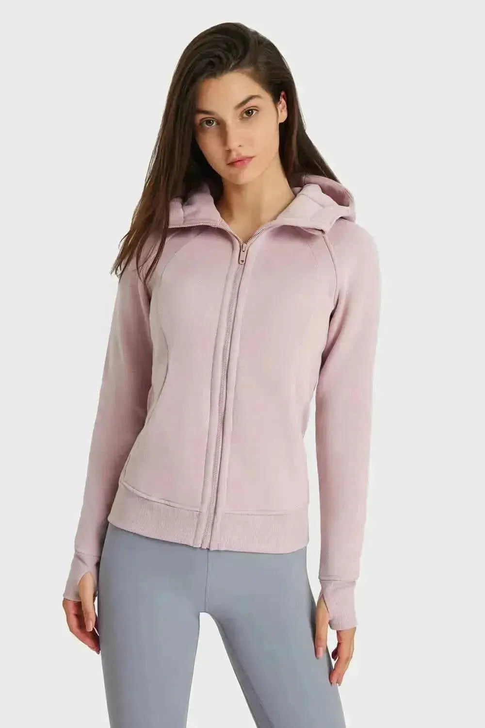 Zip Up Seam Detail Hooded Sports Jacket - Bad Moms Club