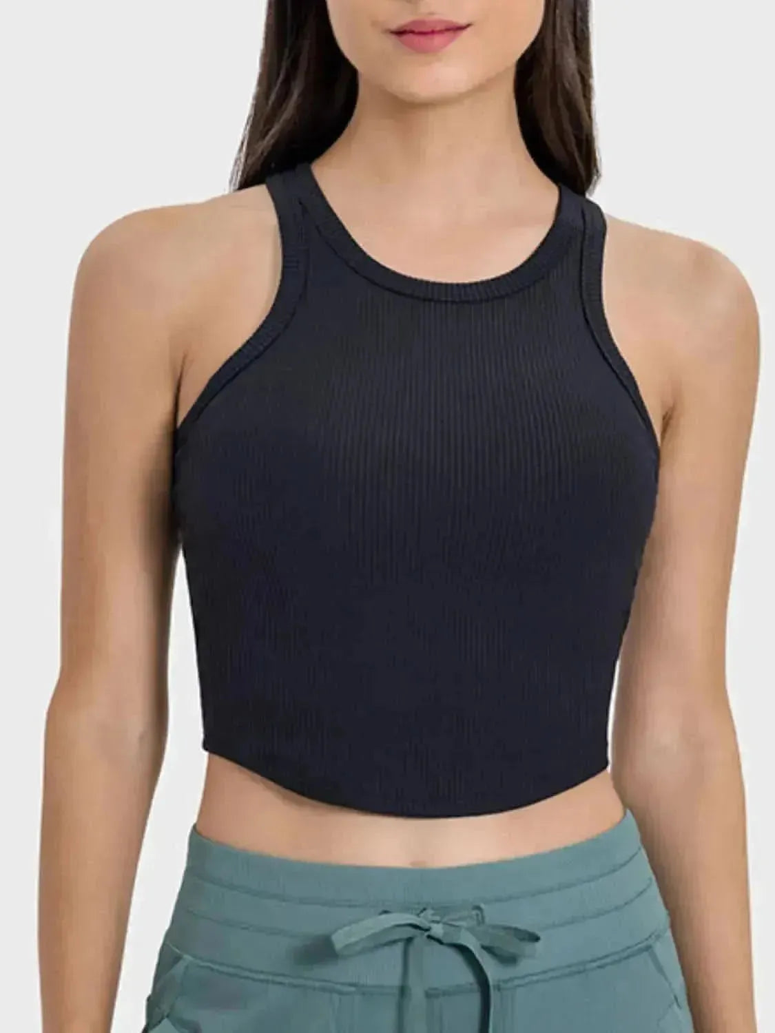 Round Neck Racerback Active Tank - Bad Moms Club