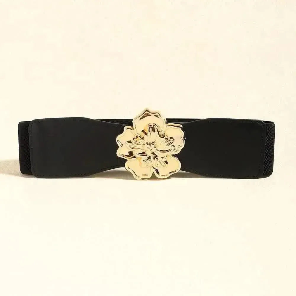 Flower Alloy Buckle Elastic Belt - Bad Moms Club