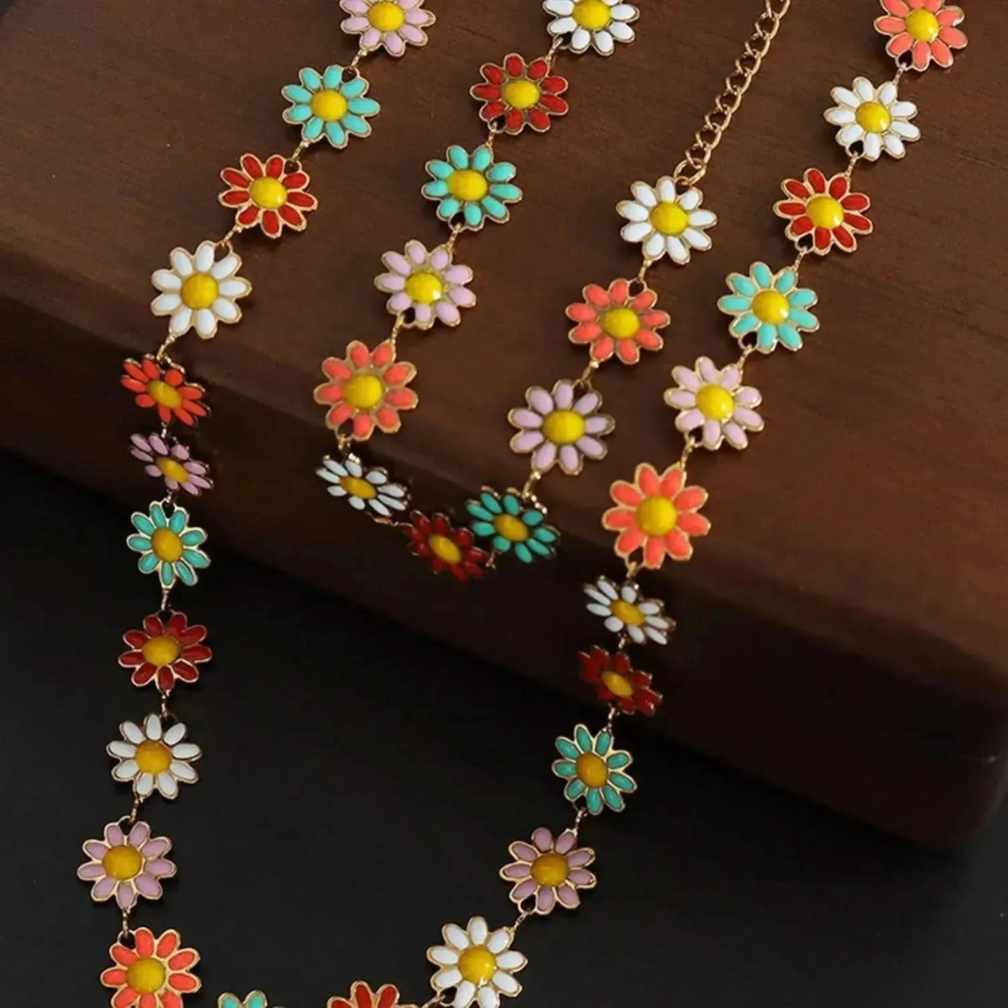 Titanium Steel Oil Drip Flower Necklace - Bad Moms Club