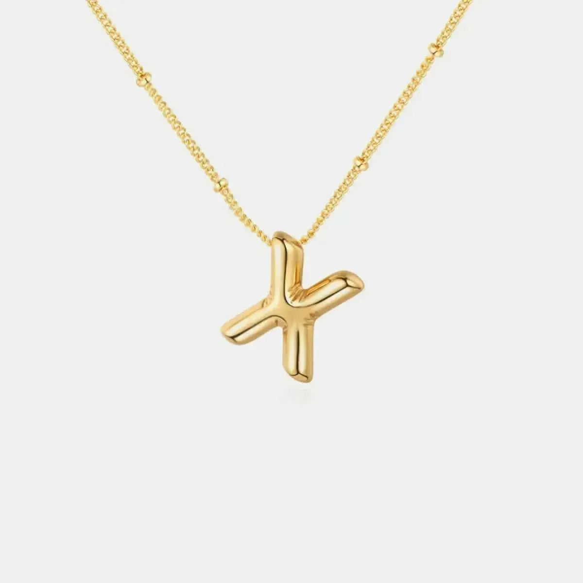 Gold-Plated Bubble Initial Necklace - Bad Moms Club