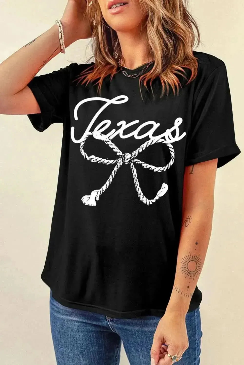 Graphic Round Neck Short Sleeve T-Shirt - Bad Moms Club