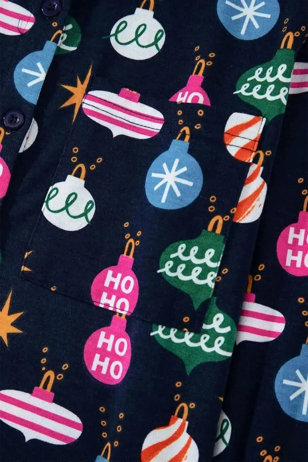 Christmas Lights Print Collared Neck Top and Pants Set - Bad Moms Club