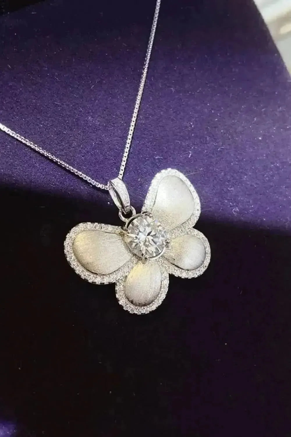 1 Carat Moissanite Butterfly Pendant Necklace - Bad Moms Club