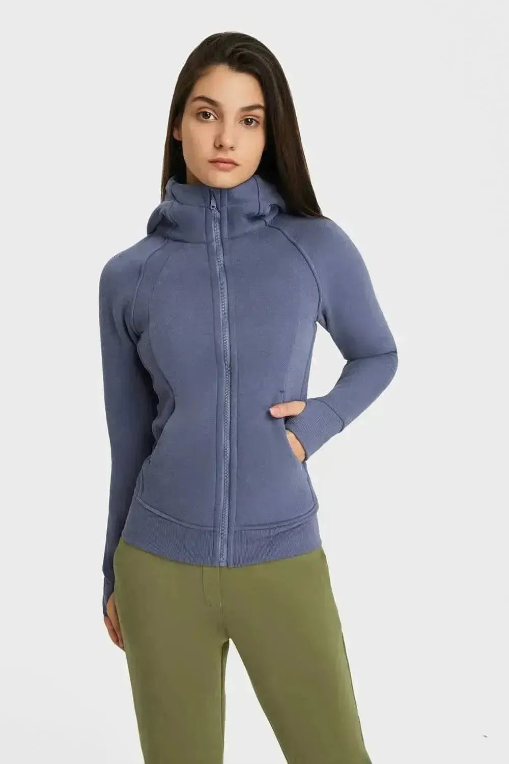 Zip Up Seam Detail Hooded Sports Jacket - Bad Moms Club