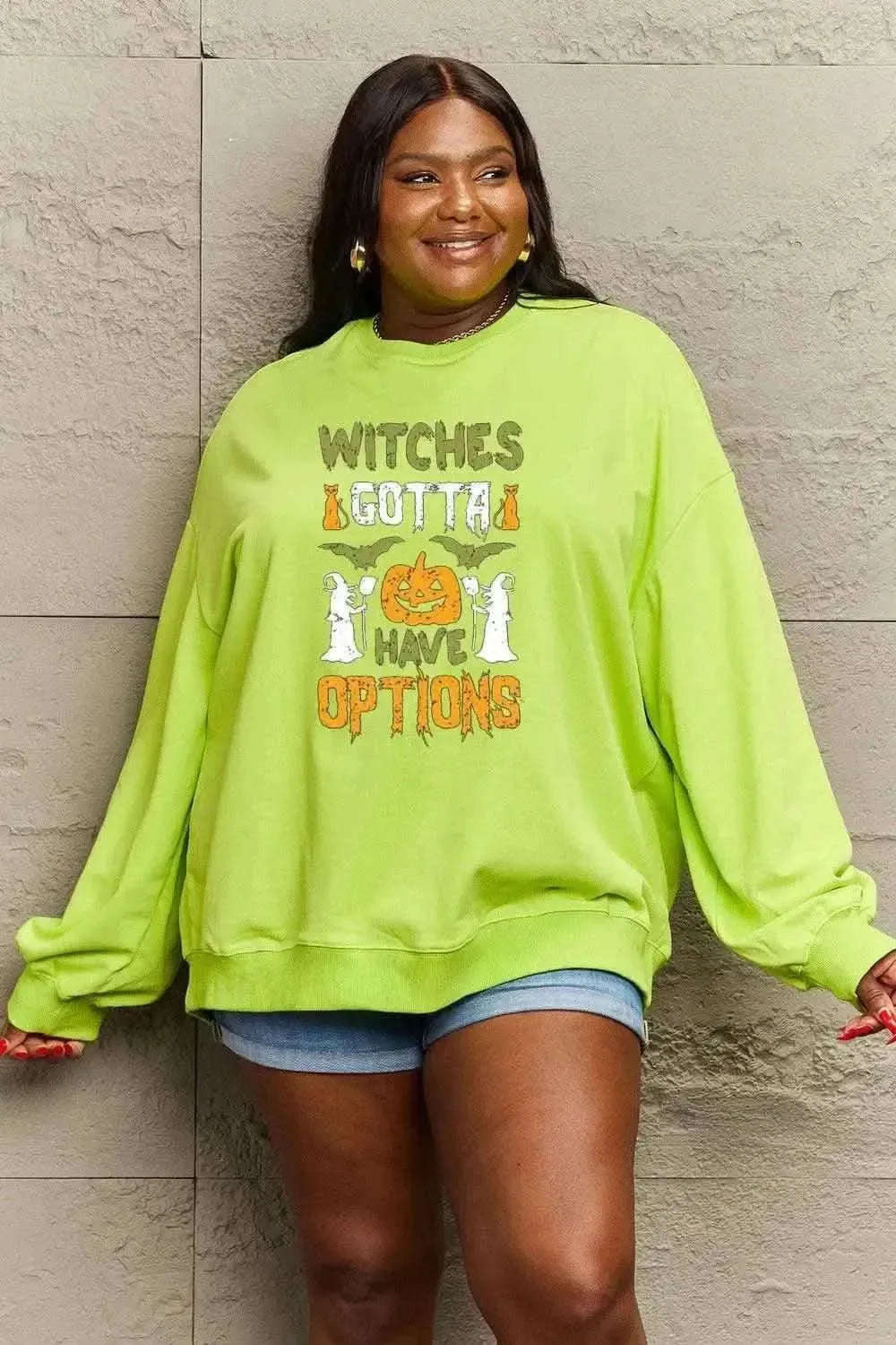Simply Love Full Size Graphic Drop Shoulder Sweatshirt - Bad Moms Club
