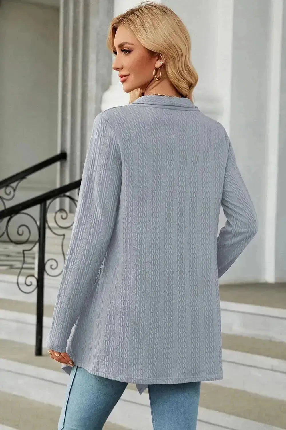 Open Front Long Sleeve Cardigan - Bad Moms Club