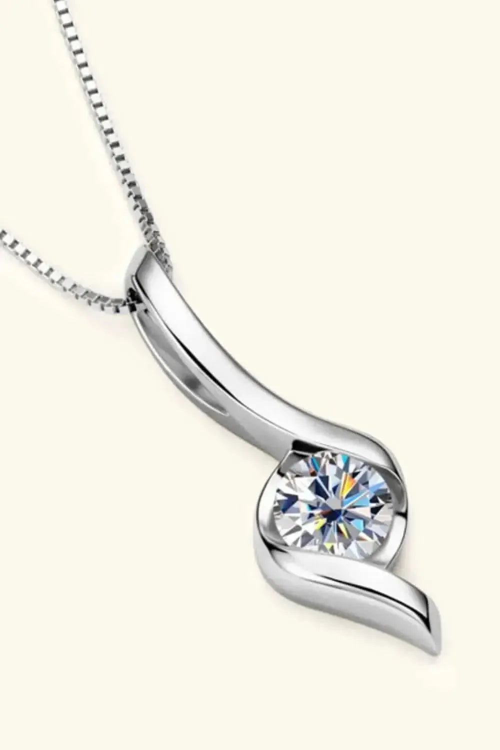 1 Carat Moissanite 925 Sterling Silver Necklace - Bad Moms Club