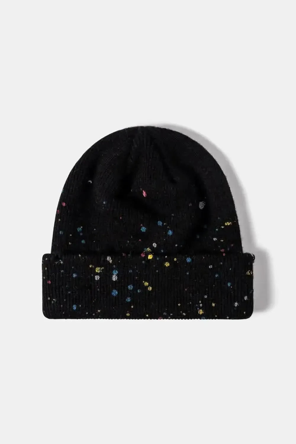 Confetti Rib-Knit Cuff Beanie - Bad Moms Club