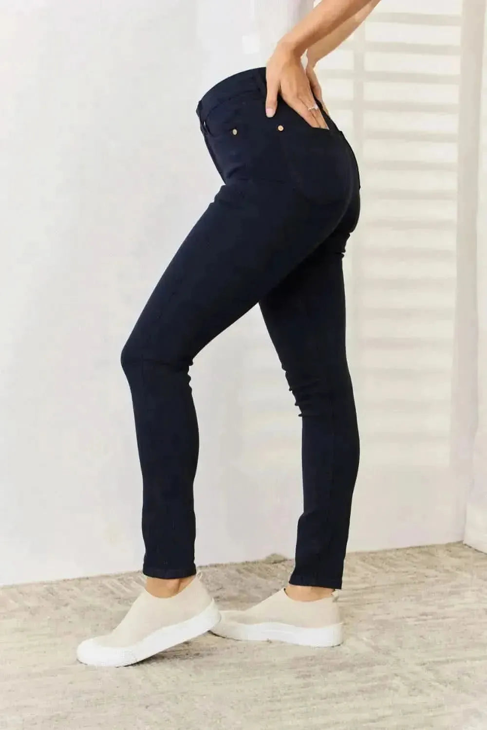 Judy Blue Full Size Garment Dyed Tummy Control Skinny Jeans - Bad Moms Club
