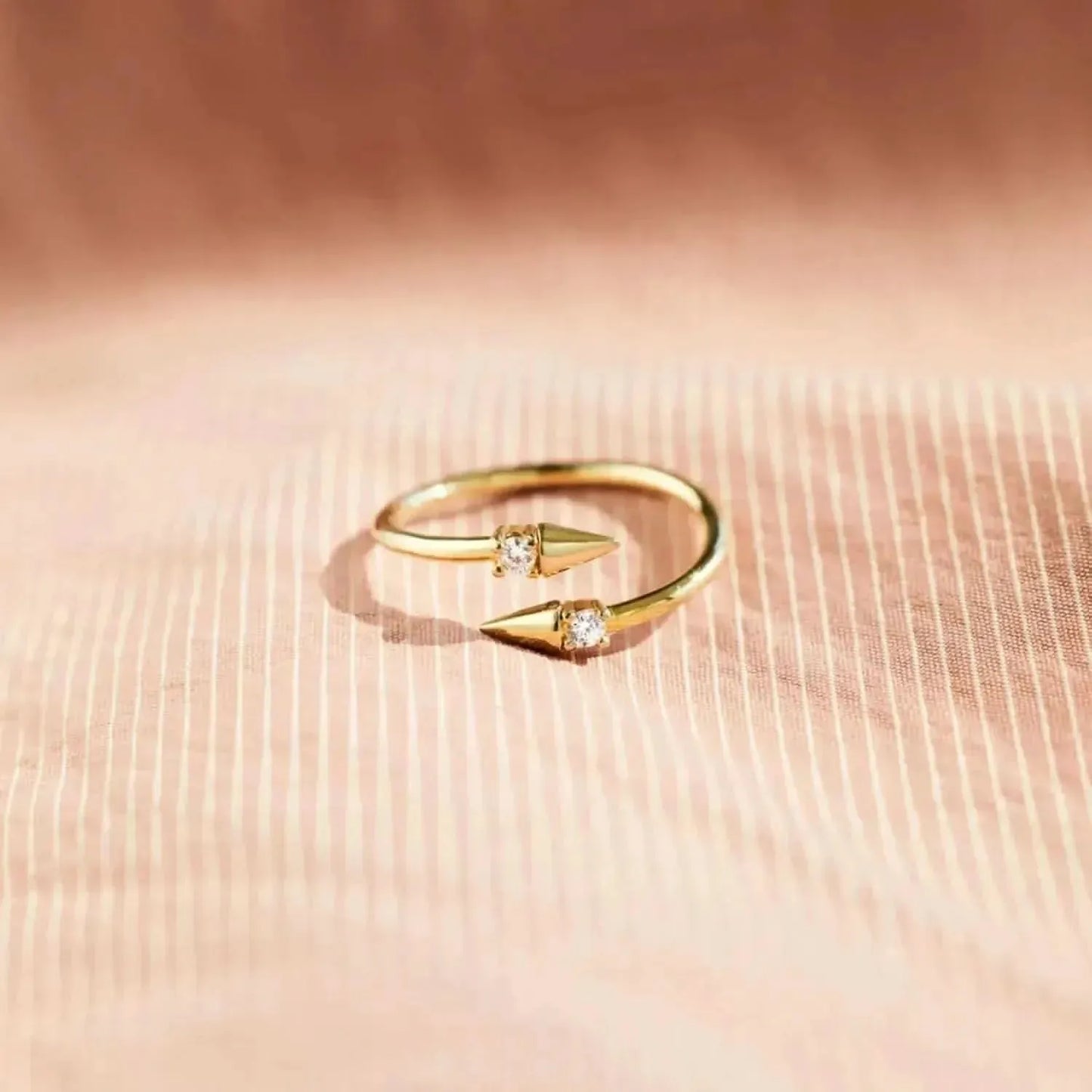 925 Sterling Silver Inlaid Zircon Bypass Ring - Bad Moms Club