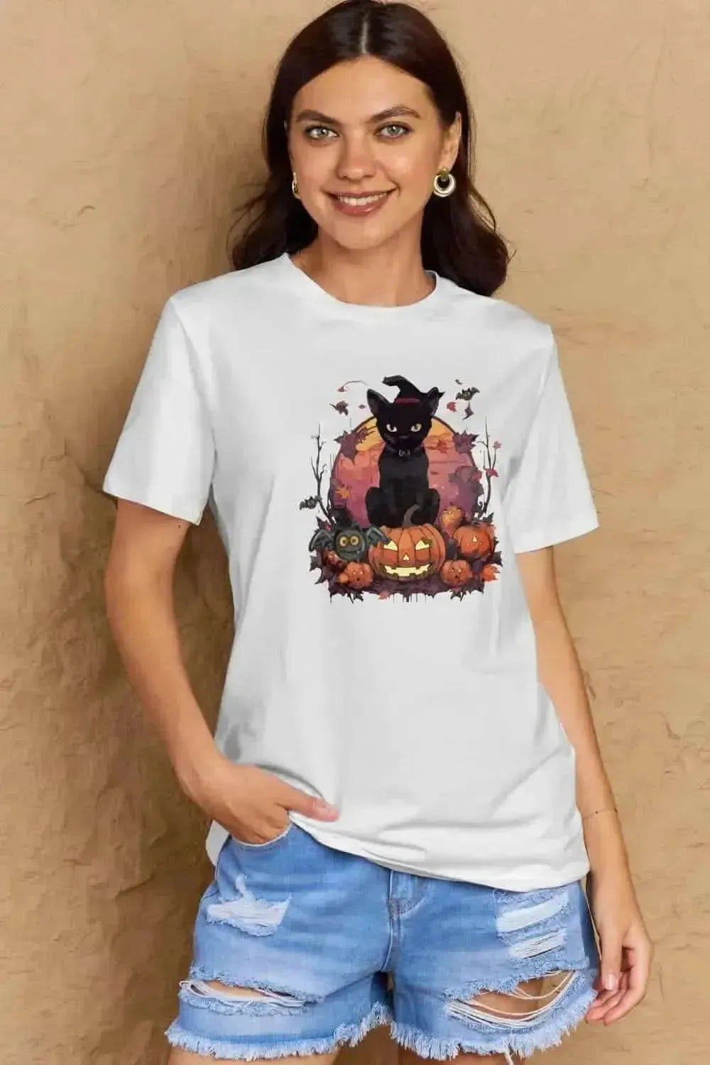Simply Love Full Size Halloween Theme Graphic T-Shirt - Bad Moms Club