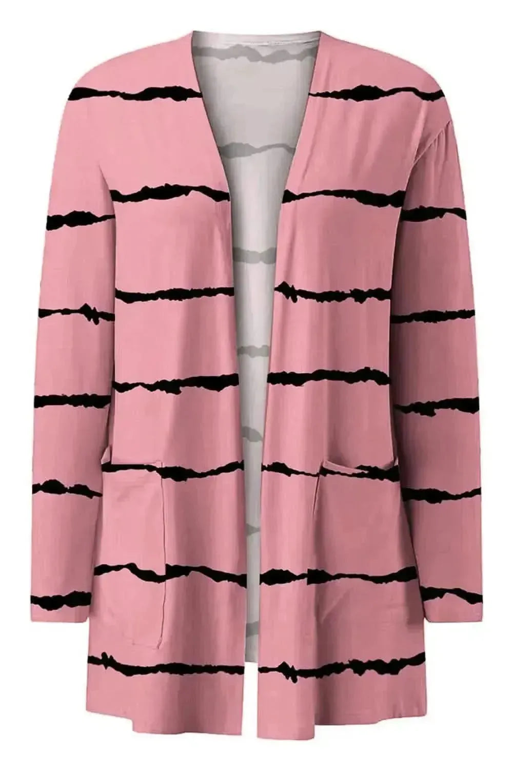 Printed Long Sleeve Cardigan - Bad Moms Club