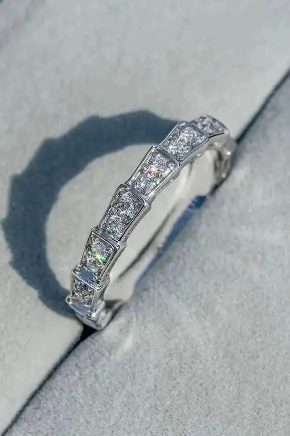 Shiny 3 Carat Moissanite Platinum-Plated Ring - Bad Moms Club