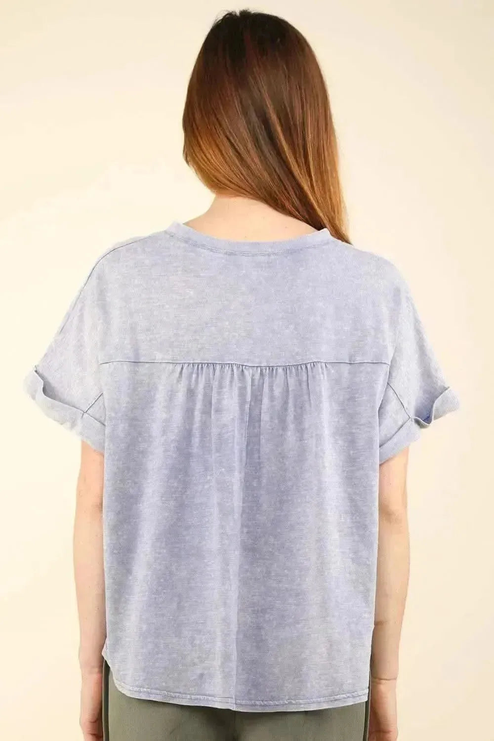 VERY J Nochted Short Sleeve Washed T-Shirt - Bad Moms Club