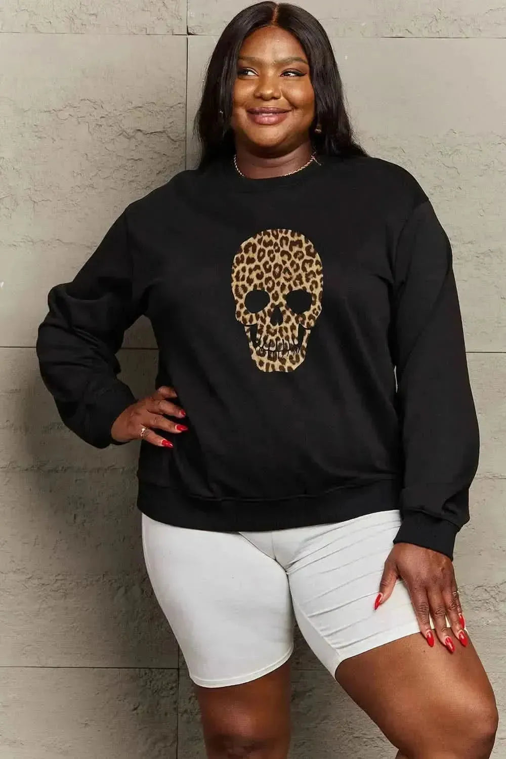 Simply Love Full Size Drop Shoulder Graphic Sweatshirt - Bad Moms Club