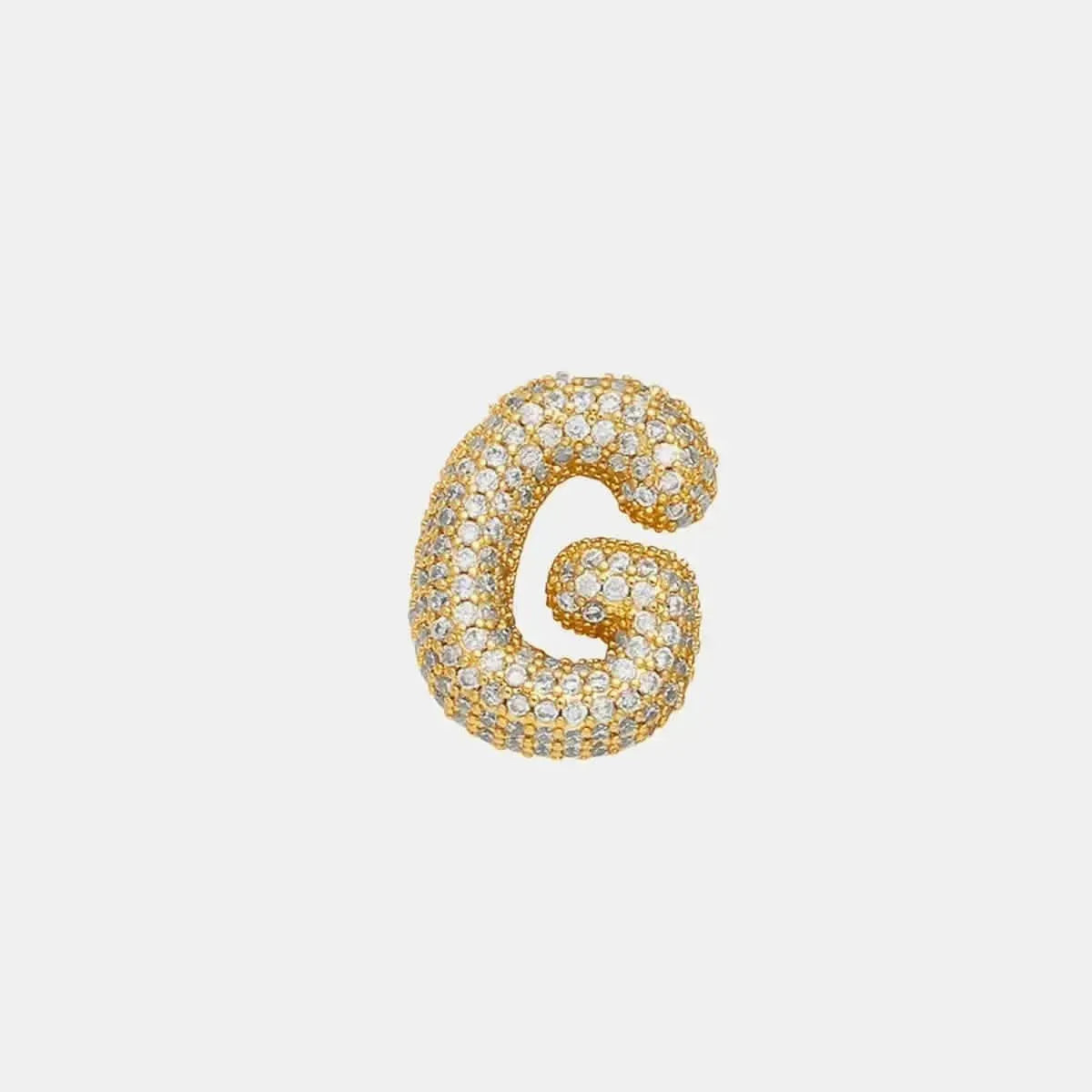 Inlaid Zircon Bubble Initial Necklace - Bad Moms Club