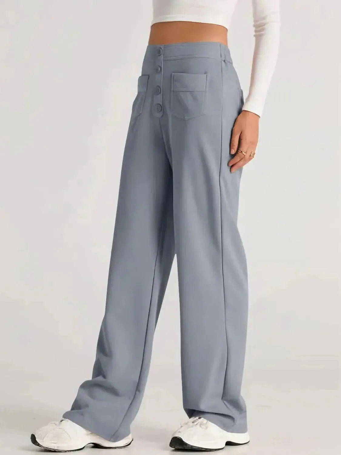 High Waist Wide Leg Pants - Bad Moms Club