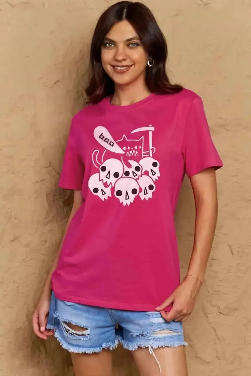 Simply Love Full Size Graphic BOO Cotton T-Shirt - Bad Moms Club