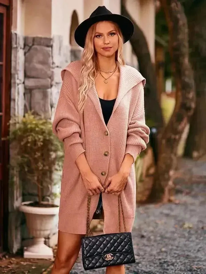 Dropped Shoulder Long Sleeve Cardigan - Bad Moms Club