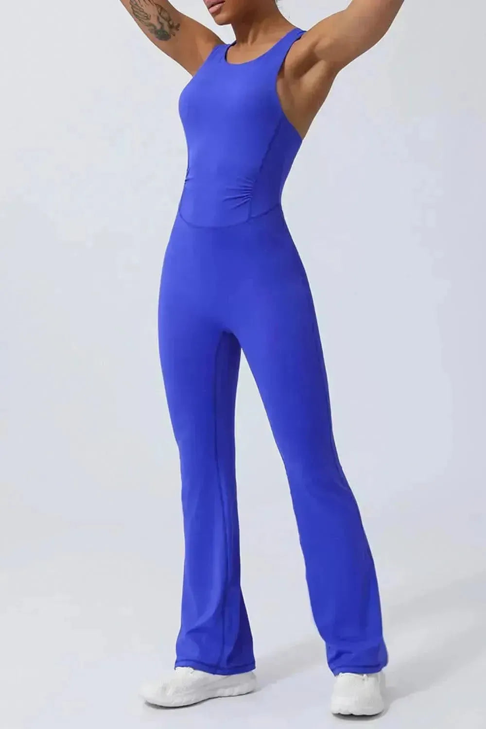 Crisscross Wide Strap Sleeveless Jumpsuit - Bad Moms Club