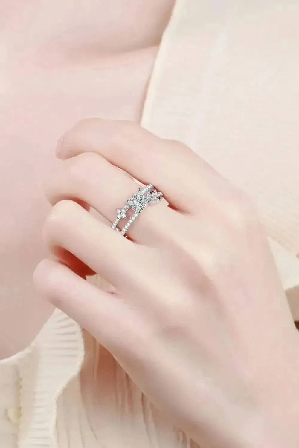 Moissanite Double Layered Ring - Bad Moms Club