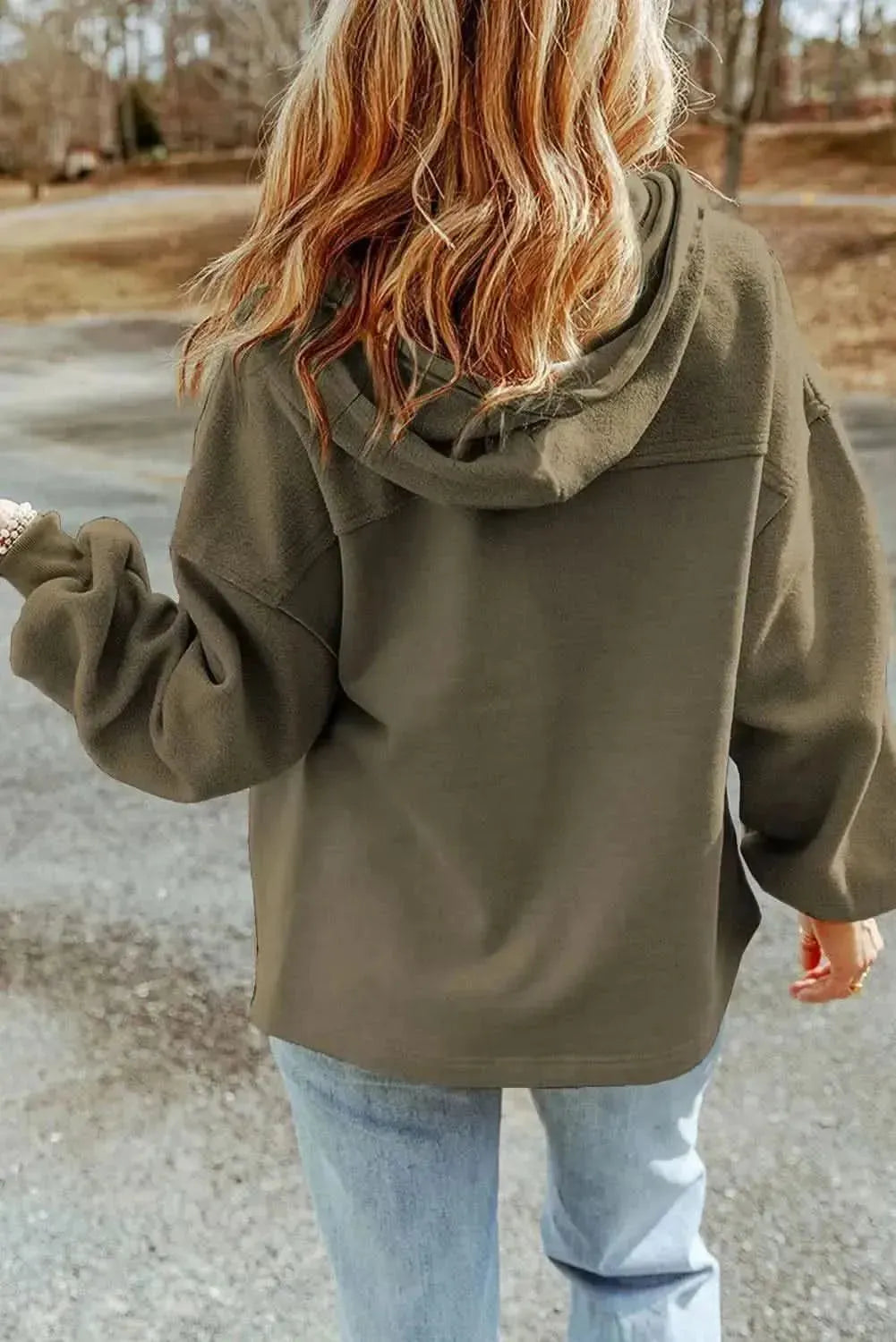 Zip-Up Drawstring Hooded Jacket - Bad Moms Club