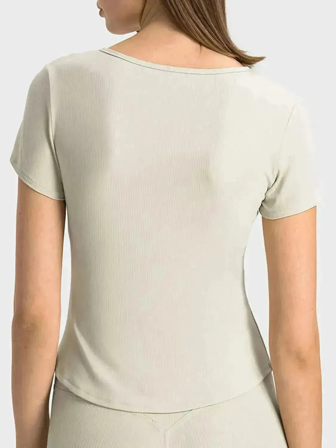 Notched Short Sleeve Active T-Shirt - Bad Moms Club
