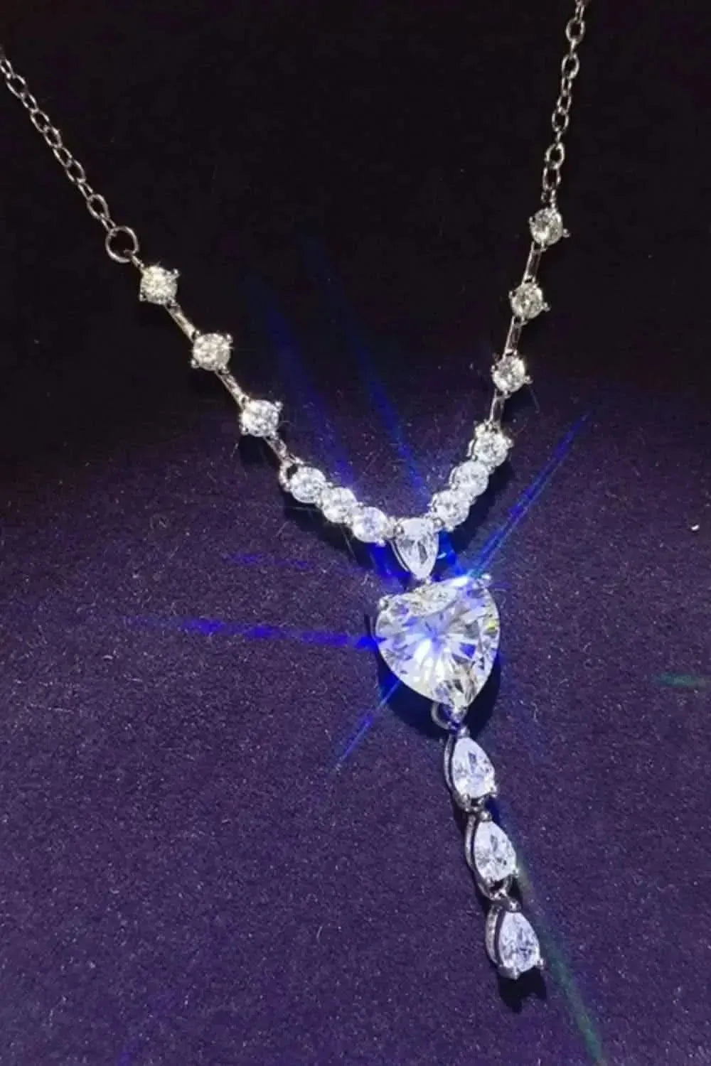 3 Carat Moissanite 925 Sterling Silver Drop Necklace - Bad Moms Club