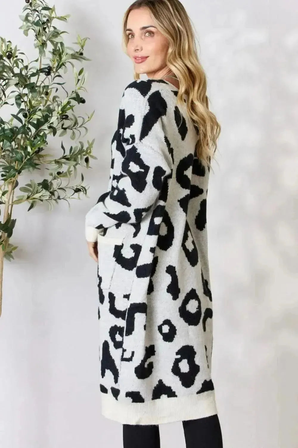 BiBi Leopard Open Front Cardigan - Bad Moms Club