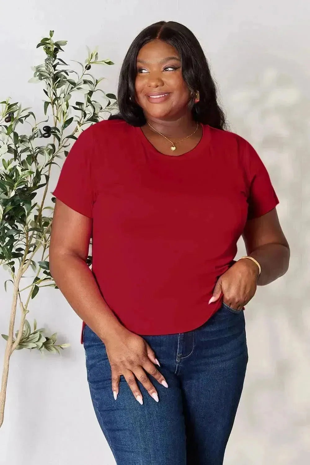 Basic Bae Full Size Round Neck Short Sleeve T-Shirt - Bad Moms Club