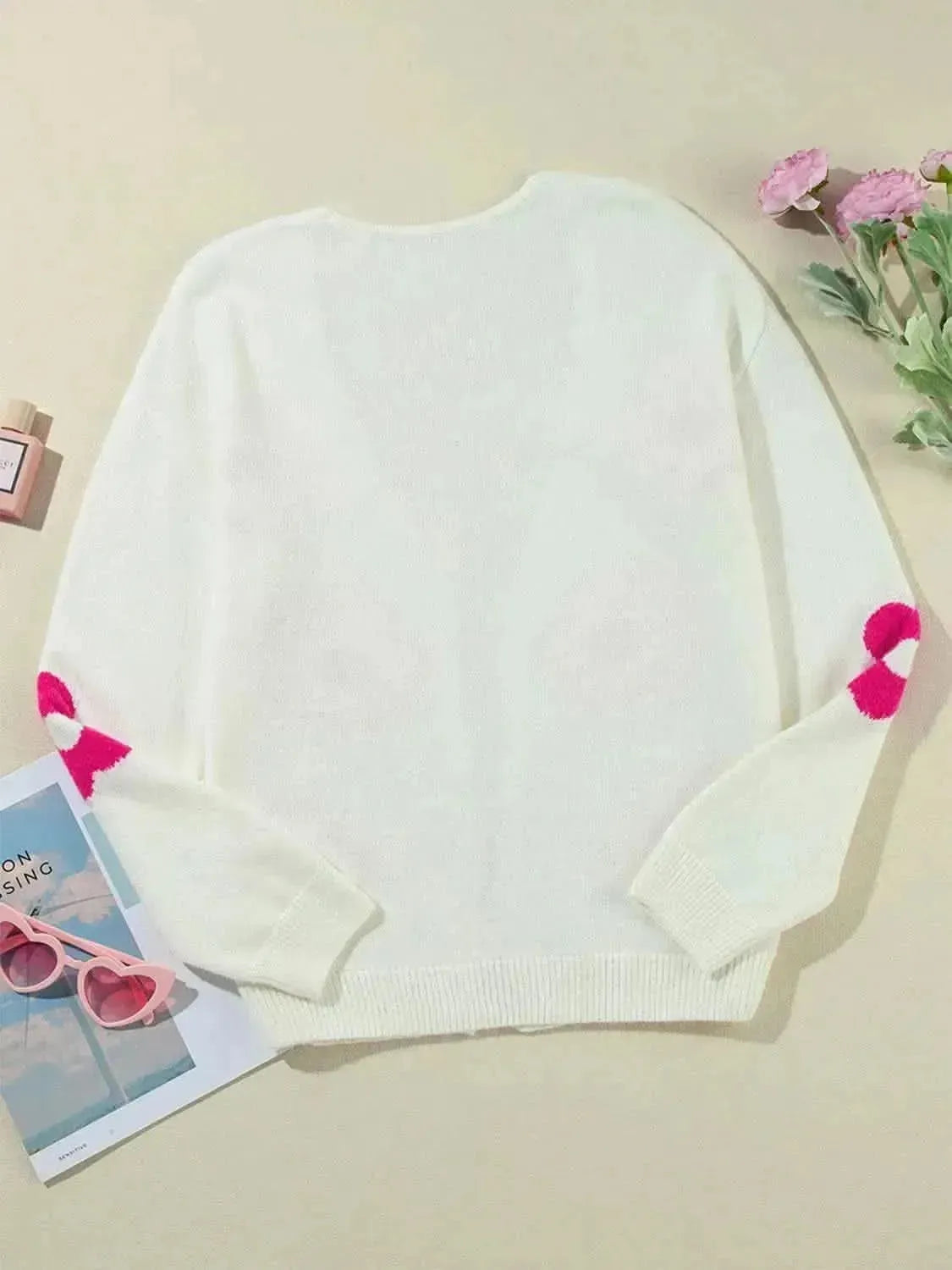 Flower Open Front Long Sleeve Cardigan - Bad Moms Club
