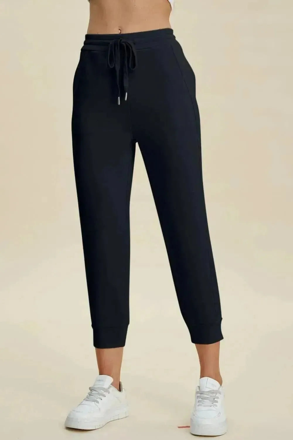 Basic Bae Full Size Air Scuba Drawstring High Waist Cropped Pants - Bad Moms Club