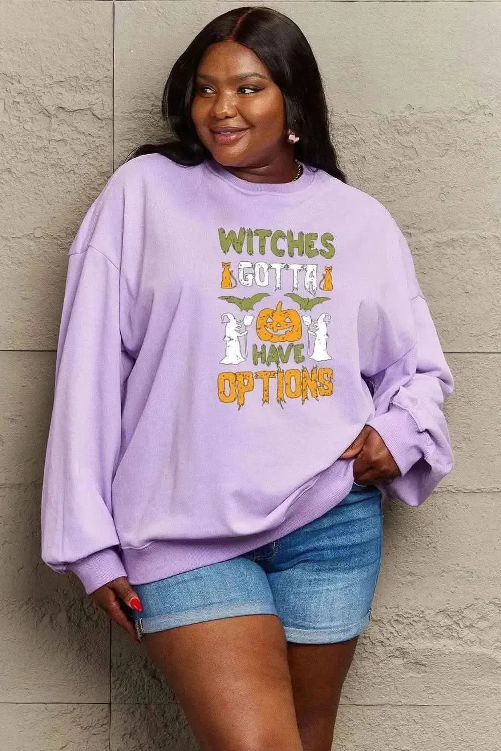 Simply Love Full Size Graphic Drop Shoulder Sweatshirt - Bad Moms Club
