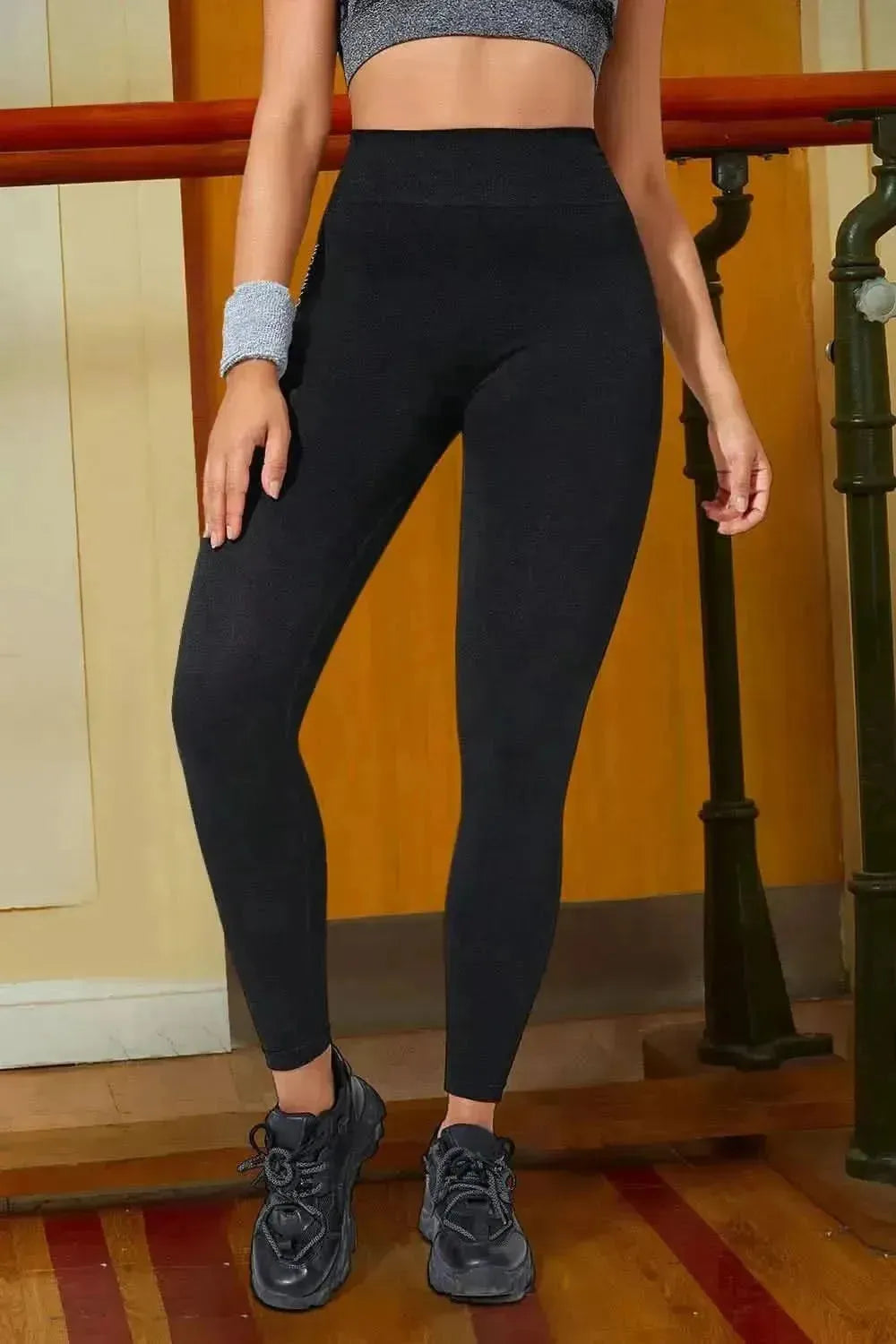 Wide Waistband Sports Leggings - Bad Moms Club