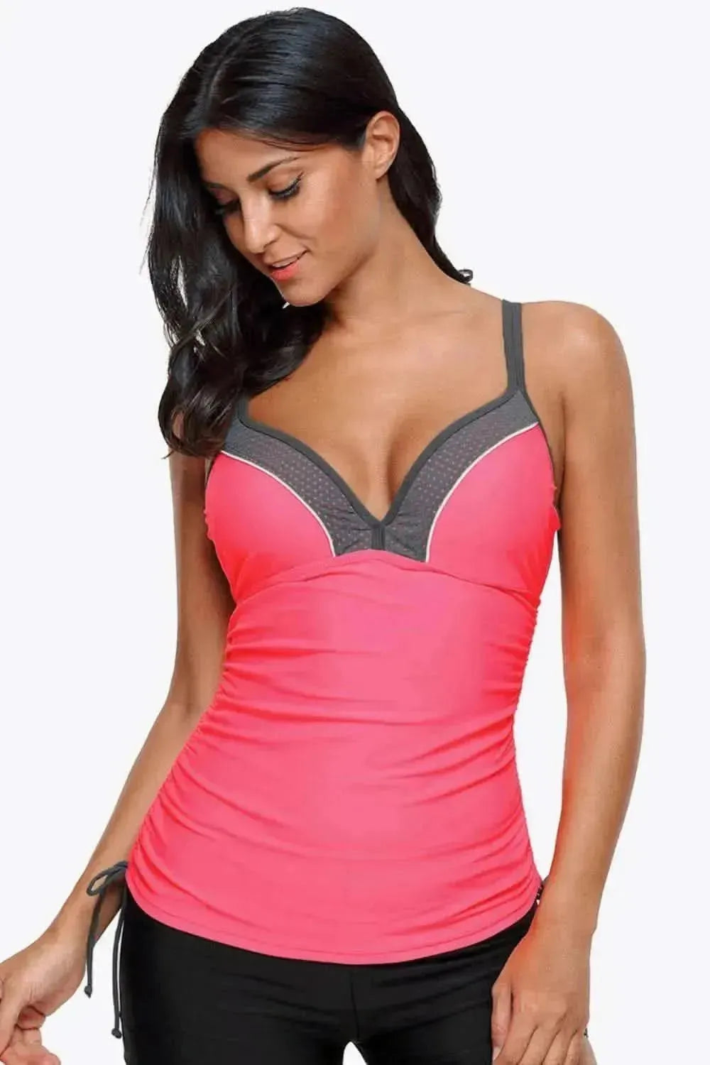 Contrast Sweetheart Neck Swim Cami - Bad Moms Club