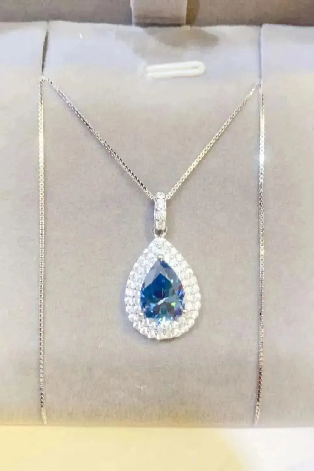 2 Carat Moissanite Teardrop Pendant Necklace - Bad Moms Club