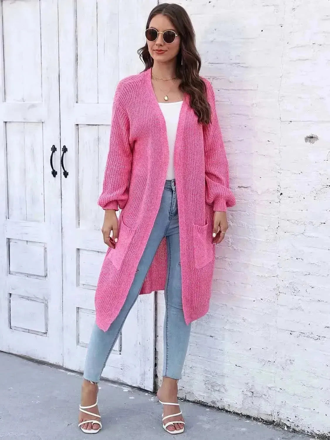 Open Front Longline Cardigan with Pockets - Bad Moms Club